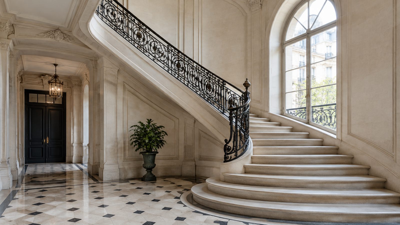 Escalier d’un immeuble haussmannien
